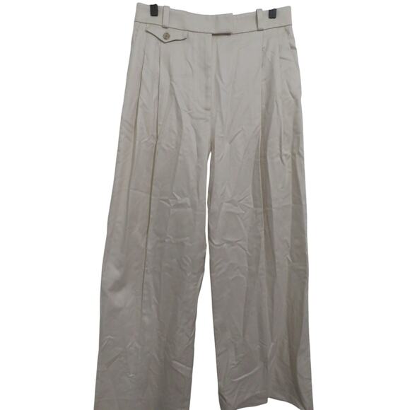Banana Republic Pants - Banana Republic Women Sz 6 Cream Carmel Pleated Wide Leg Pants Tailored Trouser